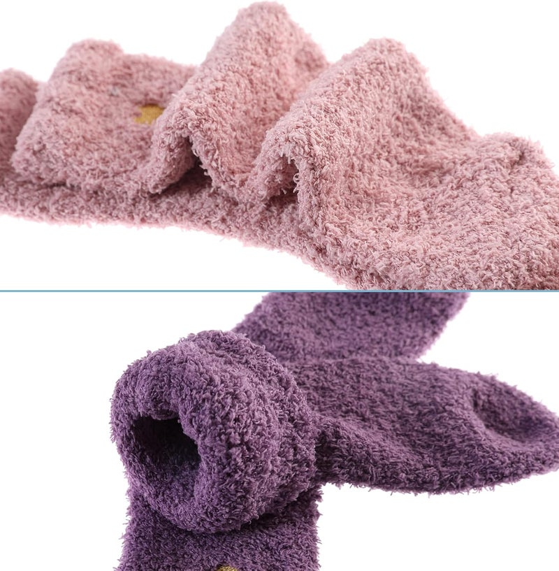 SDBING Fuzzy Socks for Women Soft Fluffy Home Sleeping Socks Cozy Warm Slipper Socks 6 or 5 Pairs - Image 3